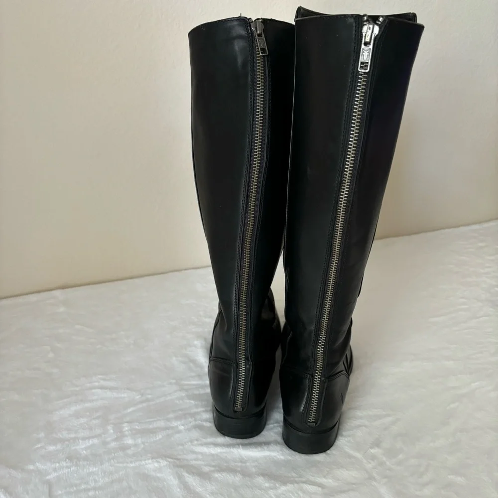 FRYE MELISSA STUD BACK ZIP LEATHER Boot size 7 Black